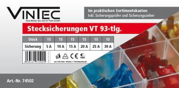 Vintec Stecksicherungen VT 93 Set 93-tlg.  74502