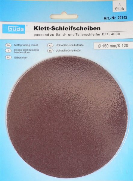 Güde Klett-Schleifscheiben K 120 3 Stk. für BTS 4000  22143